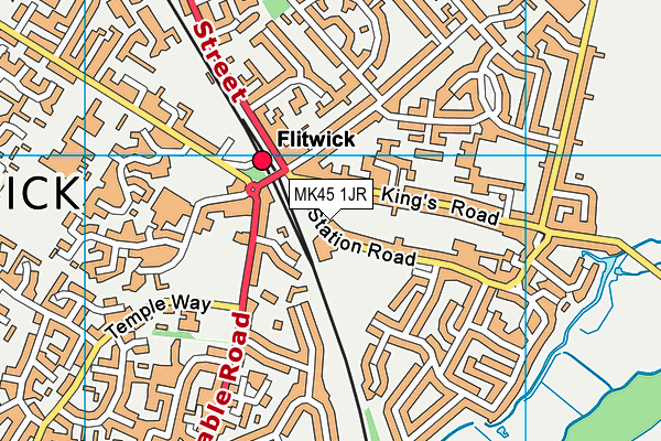 MK45 1JR map - OS VectorMap District (Ordnance Survey)