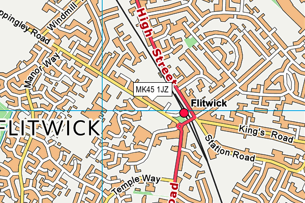 MK45 1JZ map - OS VectorMap District (Ordnance Survey)