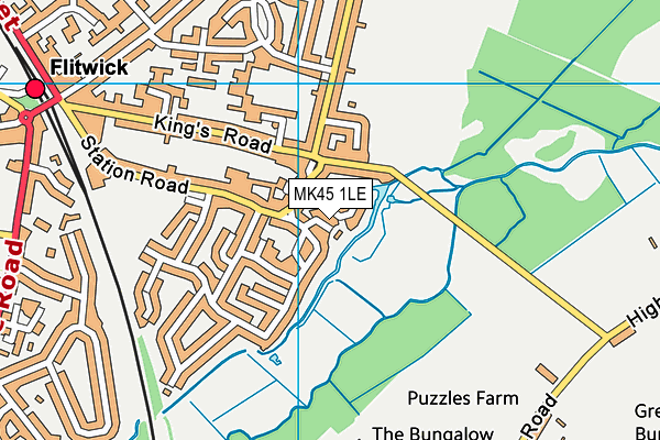 MK45 1LE map - OS VectorMap District (Ordnance Survey)