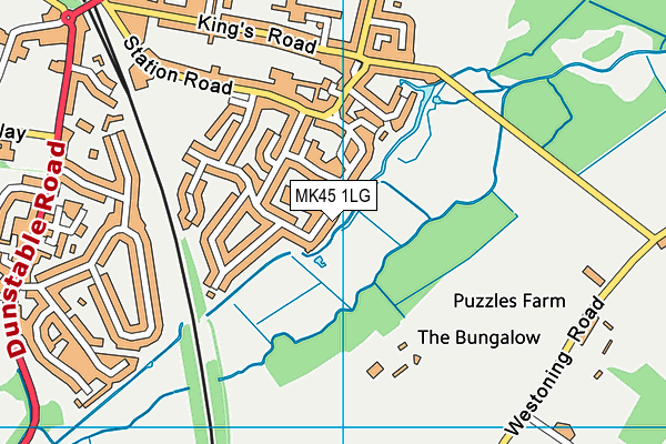 MK45 1LG map - OS VectorMap District (Ordnance Survey)