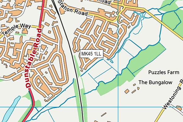 MK45 1LL map - OS VectorMap District (Ordnance Survey)