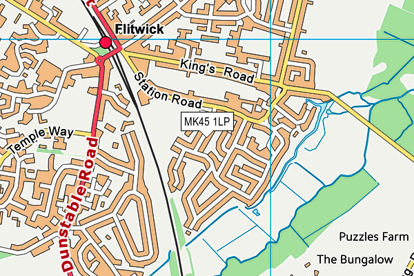 MK45 1LP map - OS VectorMap District (Ordnance Survey)