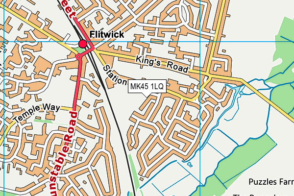 MK45 1LQ map - OS VectorMap District (Ordnance Survey)