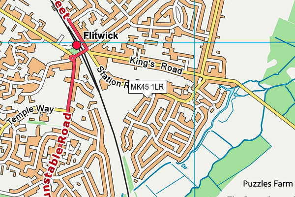 MK45 1LR map - OS VectorMap District (Ordnance Survey)