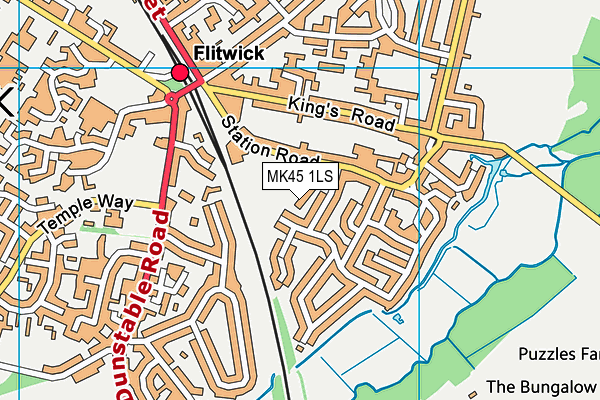 MK45 1LS map - OS VectorMap District (Ordnance Survey)