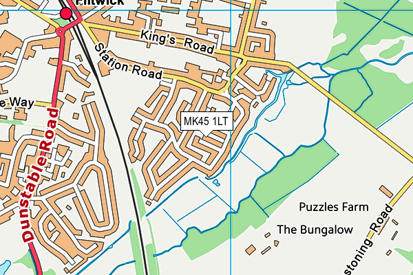 MK45 1LT map - OS VectorMap District (Ordnance Survey)