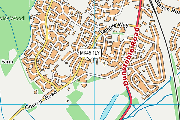 MK45 1LY map - OS VectorMap District (Ordnance Survey)