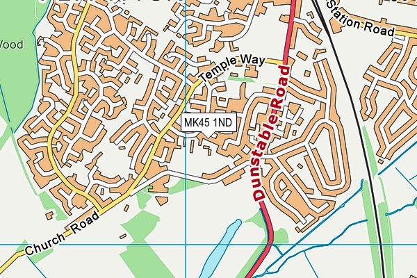 MK45 1ND map - OS VectorMap District (Ordnance Survey)