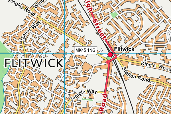 MK45 1NG map - OS VectorMap District (Ordnance Survey)