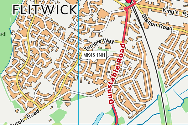 MK45 1NH map - OS VectorMap District (Ordnance Survey)