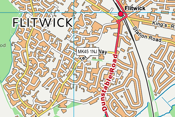 MK45 1NJ map - OS VectorMap District (Ordnance Survey)