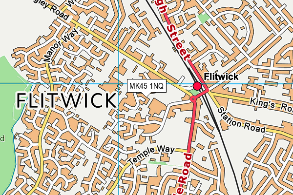 MK45 1NQ map - OS VectorMap District (Ordnance Survey)