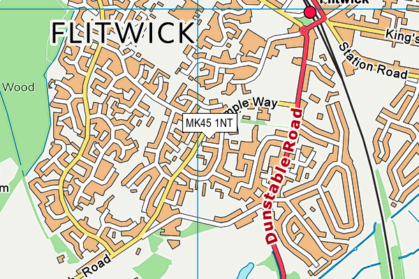 MK45 1NT map - OS VectorMap District (Ordnance Survey)