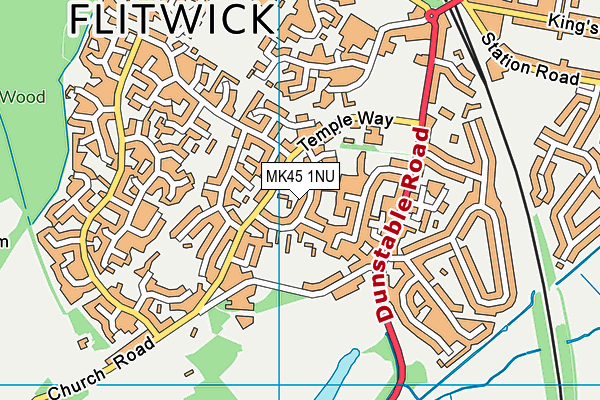 MK45 1NU map - OS VectorMap District (Ordnance Survey)