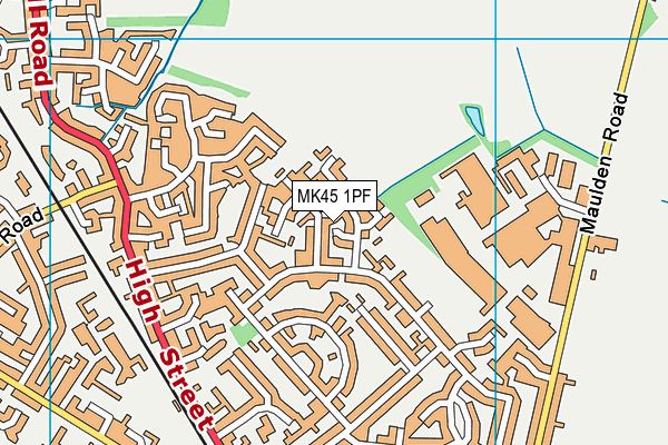 MK45 1PF map - OS VectorMap District (Ordnance Survey)