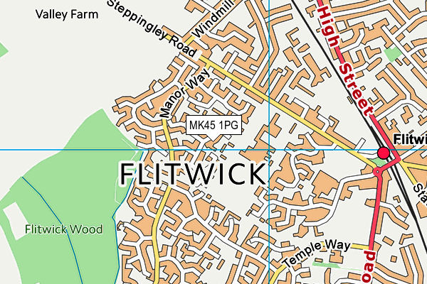 MK45 1PG map - OS VectorMap District (Ordnance Survey)