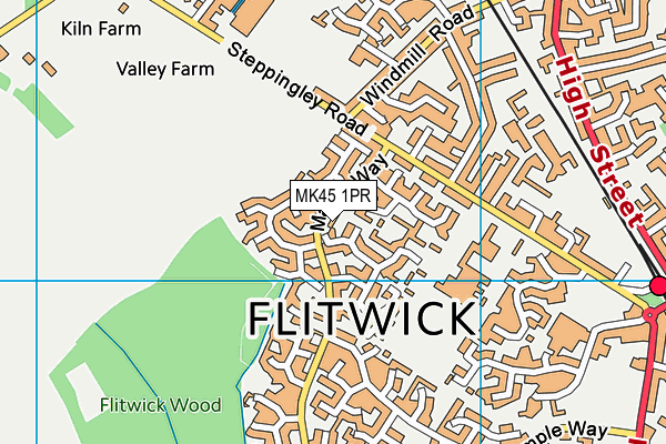 MK45 1PR map - OS VectorMap District (Ordnance Survey)