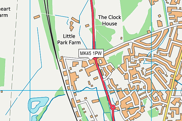 MK45 1PW map - OS VectorMap District (Ordnance Survey)