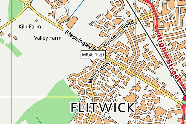 MK45 1QD map - OS VectorMap District (Ordnance Survey)