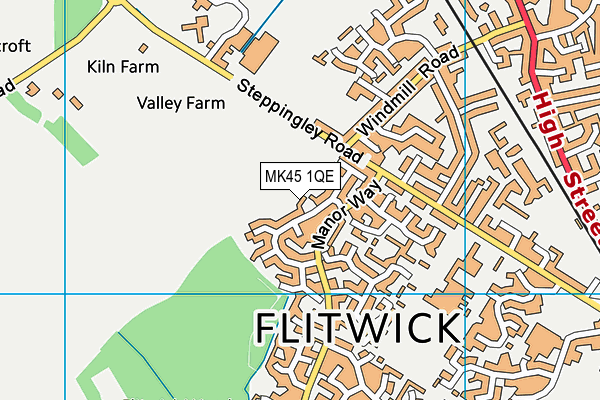 MK45 1QE map - OS VectorMap District (Ordnance Survey)