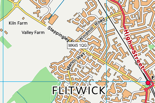 MK45 1QG map - OS VectorMap District (Ordnance Survey)