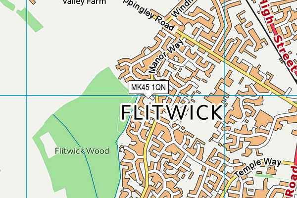 MK45 1QN map - OS VectorMap District (Ordnance Survey)