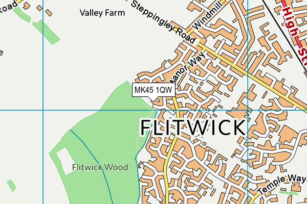 MK45 1QW map - OS VectorMap District (Ordnance Survey)