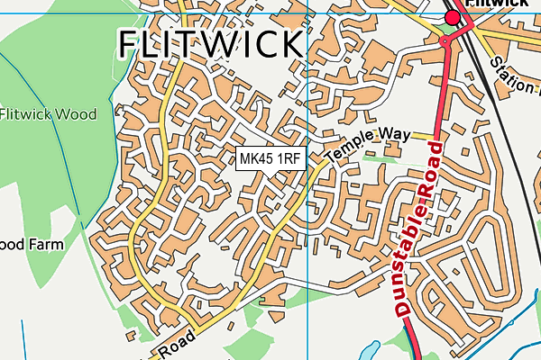 MK45 1RF map - OS VectorMap District (Ordnance Survey)