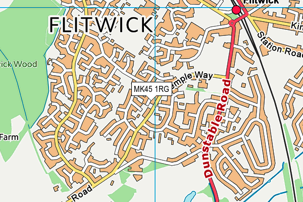 MK45 1RG map - OS VectorMap District (Ordnance Survey)