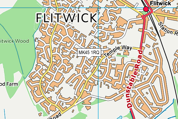 MK45 1RQ map - OS VectorMap District (Ordnance Survey)