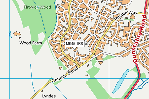 MK45 1RS map - OS VectorMap District (Ordnance Survey)