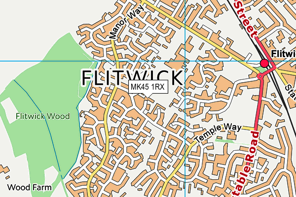 MK45 1RX map - OS VectorMap District (Ordnance Survey)