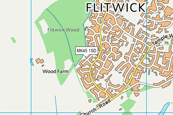 MK45 1SD map - OS VectorMap District (Ordnance Survey)