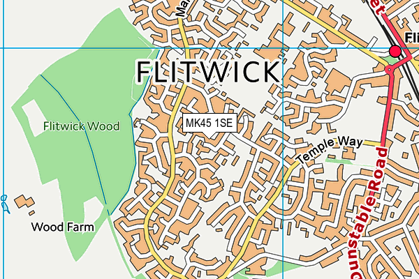 MK45 1SE map - OS VectorMap District (Ordnance Survey)