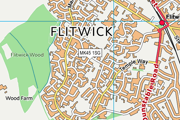 MK45 1SG map - OS VectorMap District (Ordnance Survey)