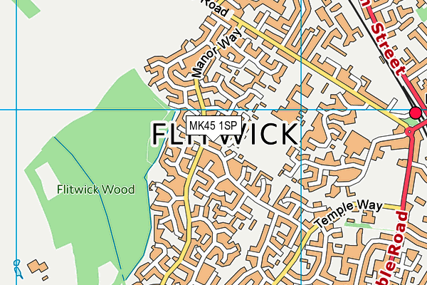 MK45 1SP map - OS VectorMap District (Ordnance Survey)