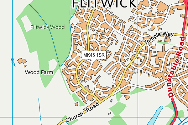 MK45 1SR map - OS VectorMap District (Ordnance Survey)