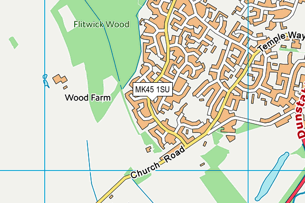 MK45 1SU map - OS VectorMap District (Ordnance Survey)