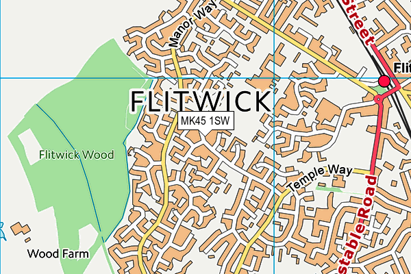 MK45 1SW map - OS VectorMap District (Ordnance Survey)