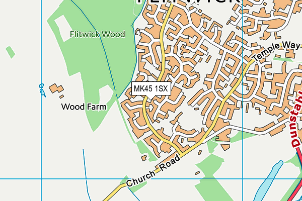 MK45 1SX map - OS VectorMap District (Ordnance Survey)