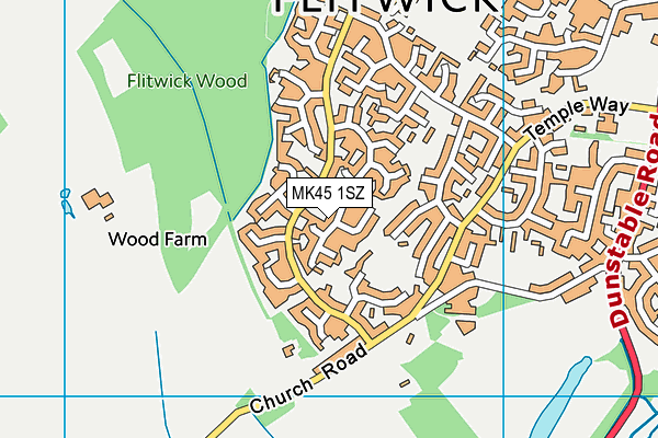 MK45 1SZ map - OS VectorMap District (Ordnance Survey)