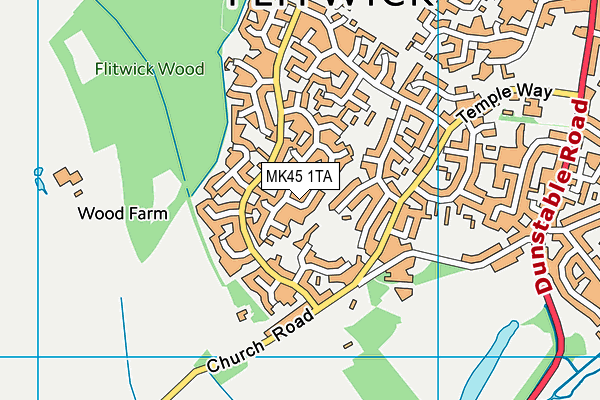 MK45 1TA map - OS VectorMap District (Ordnance Survey)