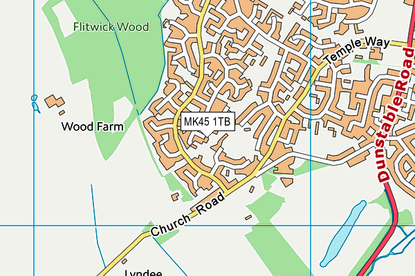 MK45 1TB map - OS VectorMap District (Ordnance Survey)