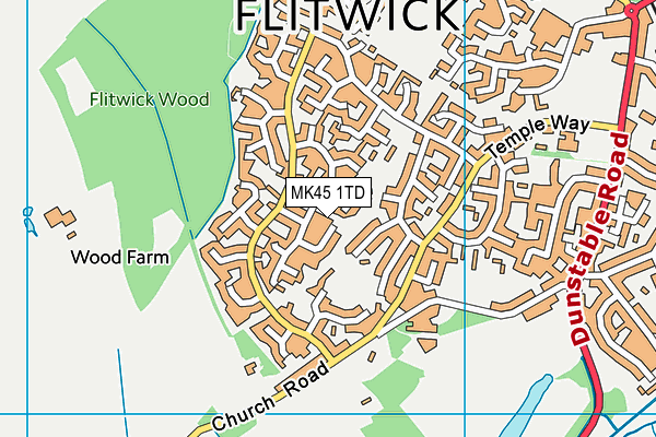 MK45 1TD map - OS VectorMap District (Ordnance Survey)