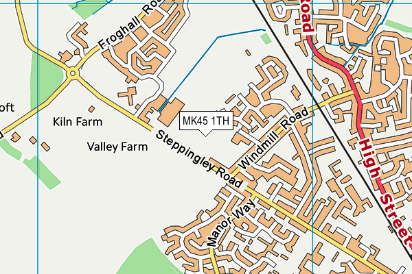 Flitwick Leisure Centre map (MK45 1TH) - OS VectorMap District (Ordnance Survey)