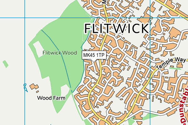 MK45 1TP map - OS VectorMap District (Ordnance Survey)