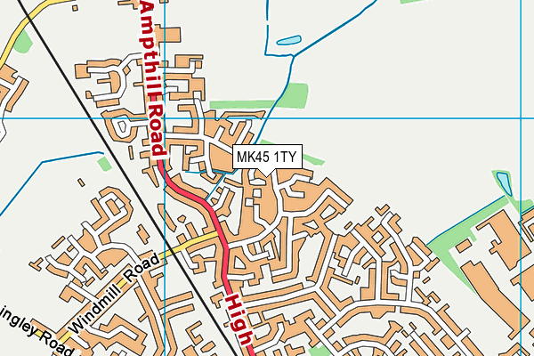 MK45 1TY map - OS VectorMap District (Ordnance Survey)