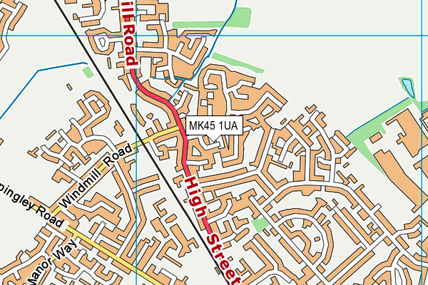 MK45 1UA map - OS VectorMap District (Ordnance Survey)