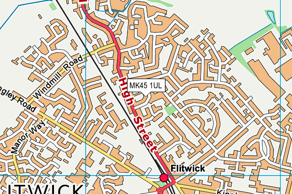 MK45 1UL map - OS VectorMap District (Ordnance Survey)