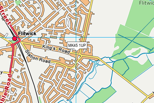 MK45 1UP map - OS VectorMap District (Ordnance Survey)